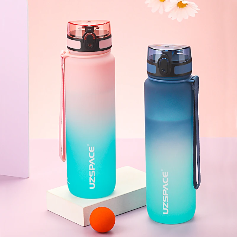 网红高颜值运动水杯渐变色大容量健身水壶学生户外便携时尚直饮杯