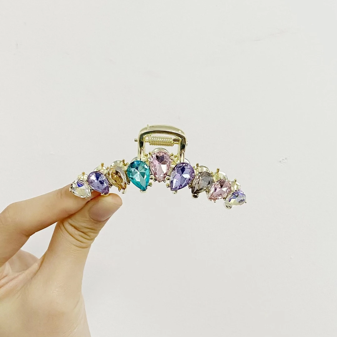 海棠鱼 锌合金发饰 FJ2753中号彩钻抓夹