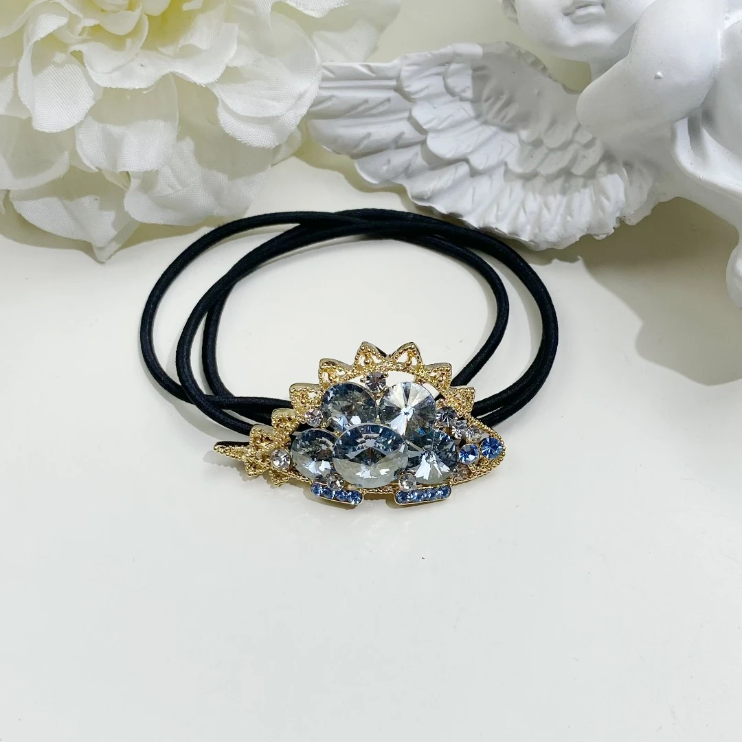 海棠鱼 锌合金发饰 FJ2415【施华洛】蓝钻小恐龙头绳