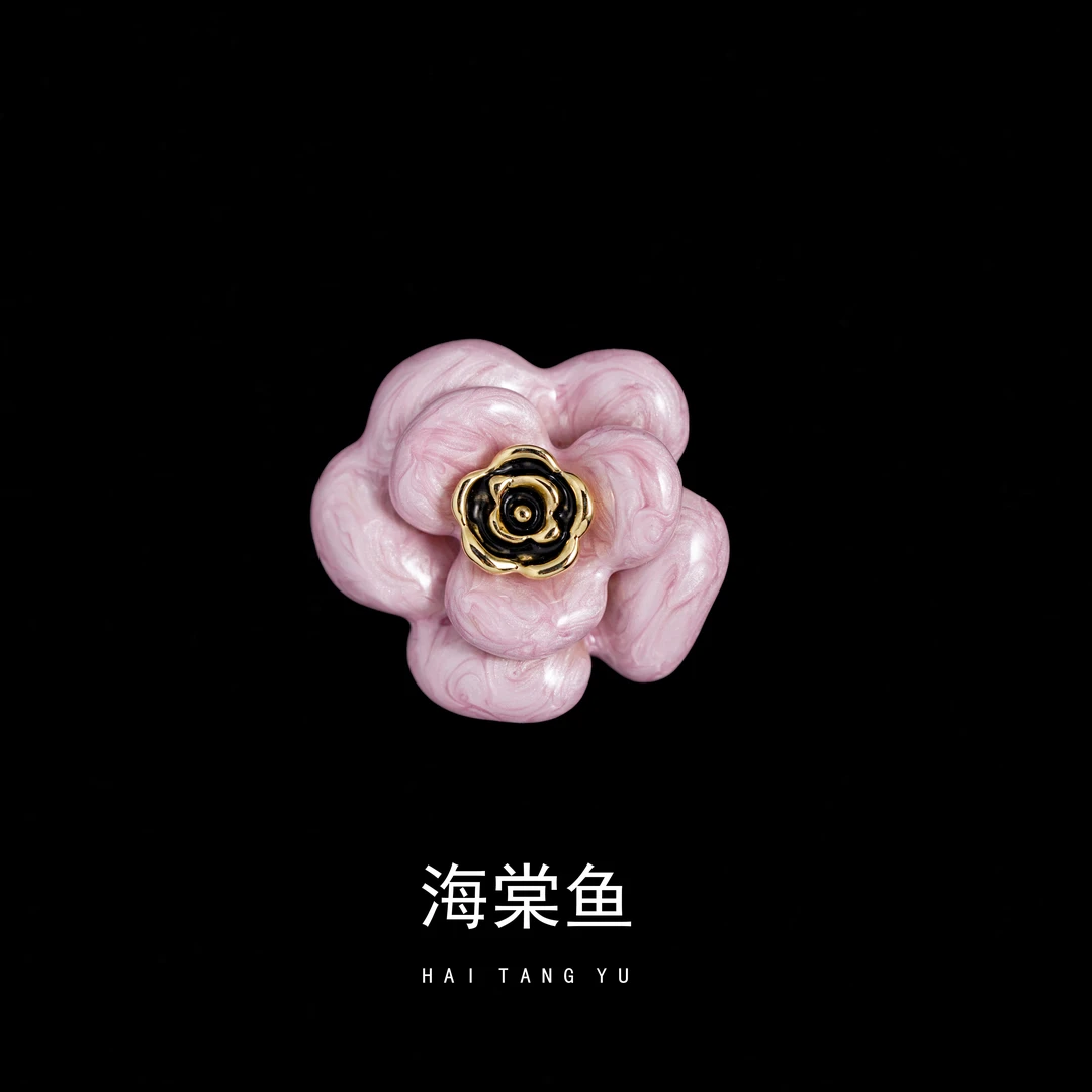 铜合金胸针 优雅气质百搭粉色花朵磁铁扣胸针3855