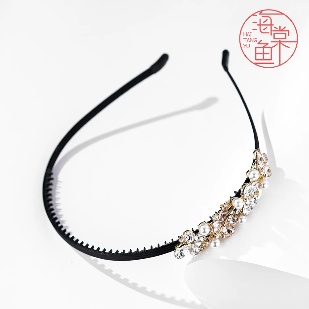 FJ3345香槟白钻纷飞蝴蝶发箍