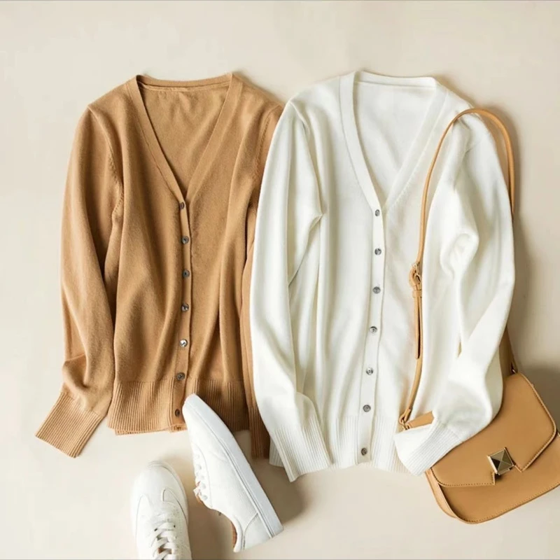 【宝藏衣橱】羊毛莱赛尔天丝针织衫韩版开衫秋冬外搭显瘦针织衫1014