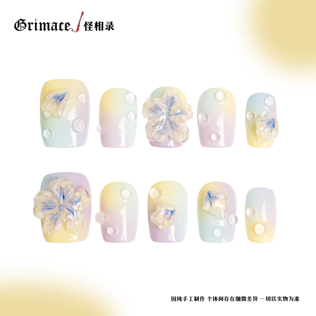 【盛开在黎明的琉璃】怪相录纯手工穿戴式美甲/冰花造型氛围感满满