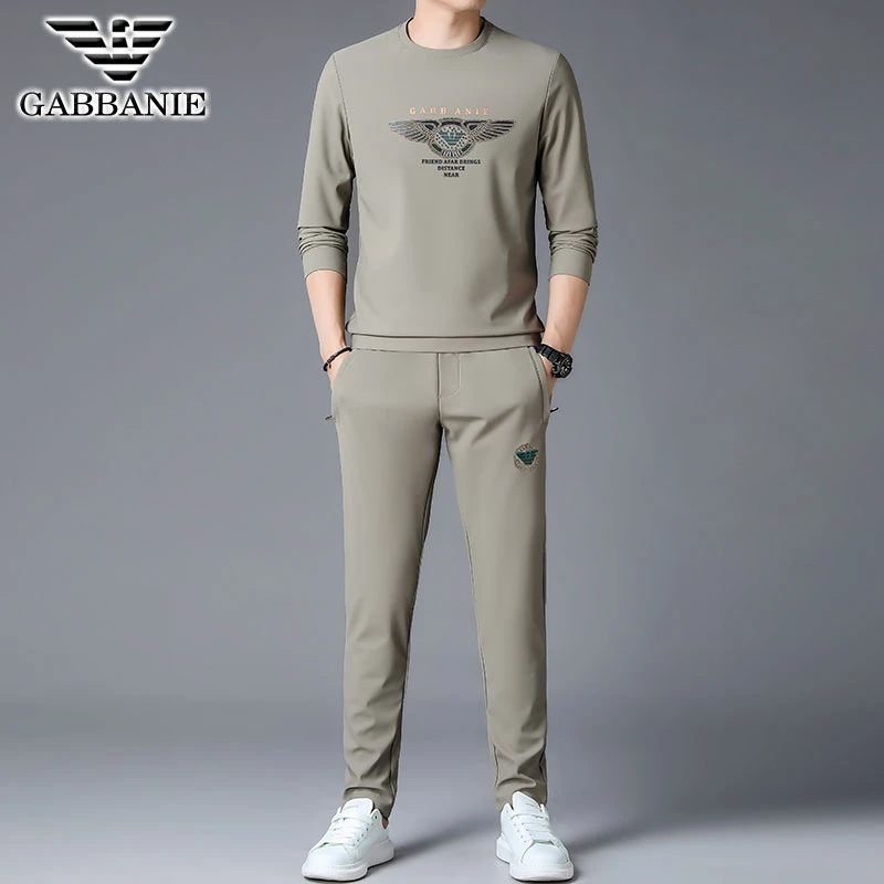 【海外专柜】男士春秋长裤卫衣两件套高端甄选长袖青中年潮流套装