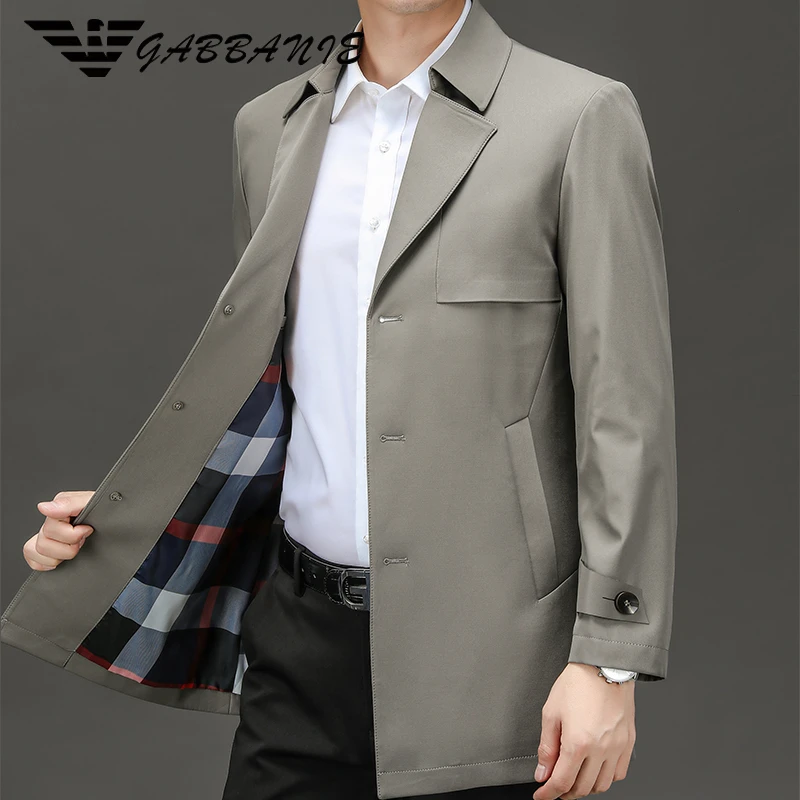 意大利专柜高端休闲男外套春秋季中年男装夹克衫春秋薄款防风上衣