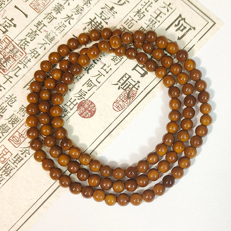 天然高抛菩提库克精品圆珠手串男女款手持108颗多圈文玩佛珠7mm