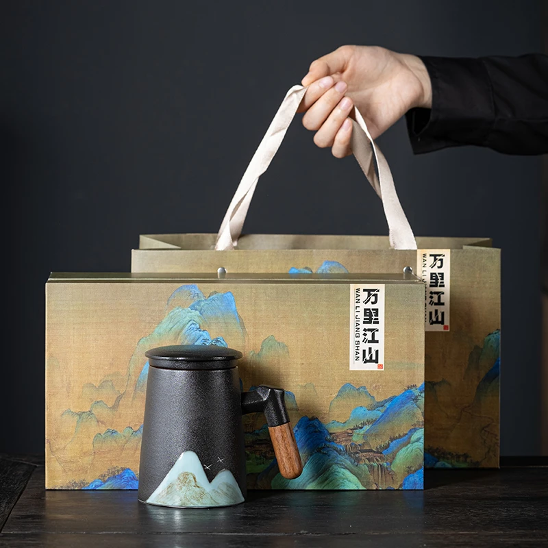故宫文创国潮办公泡茶杯水杯中秋节日送老师长辈公司生日礼物定制