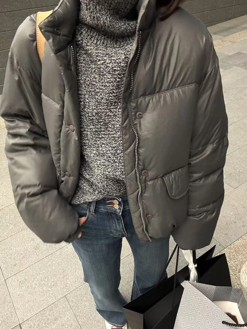 YOUCAI24冬季｜小众灰绿色羽绒服