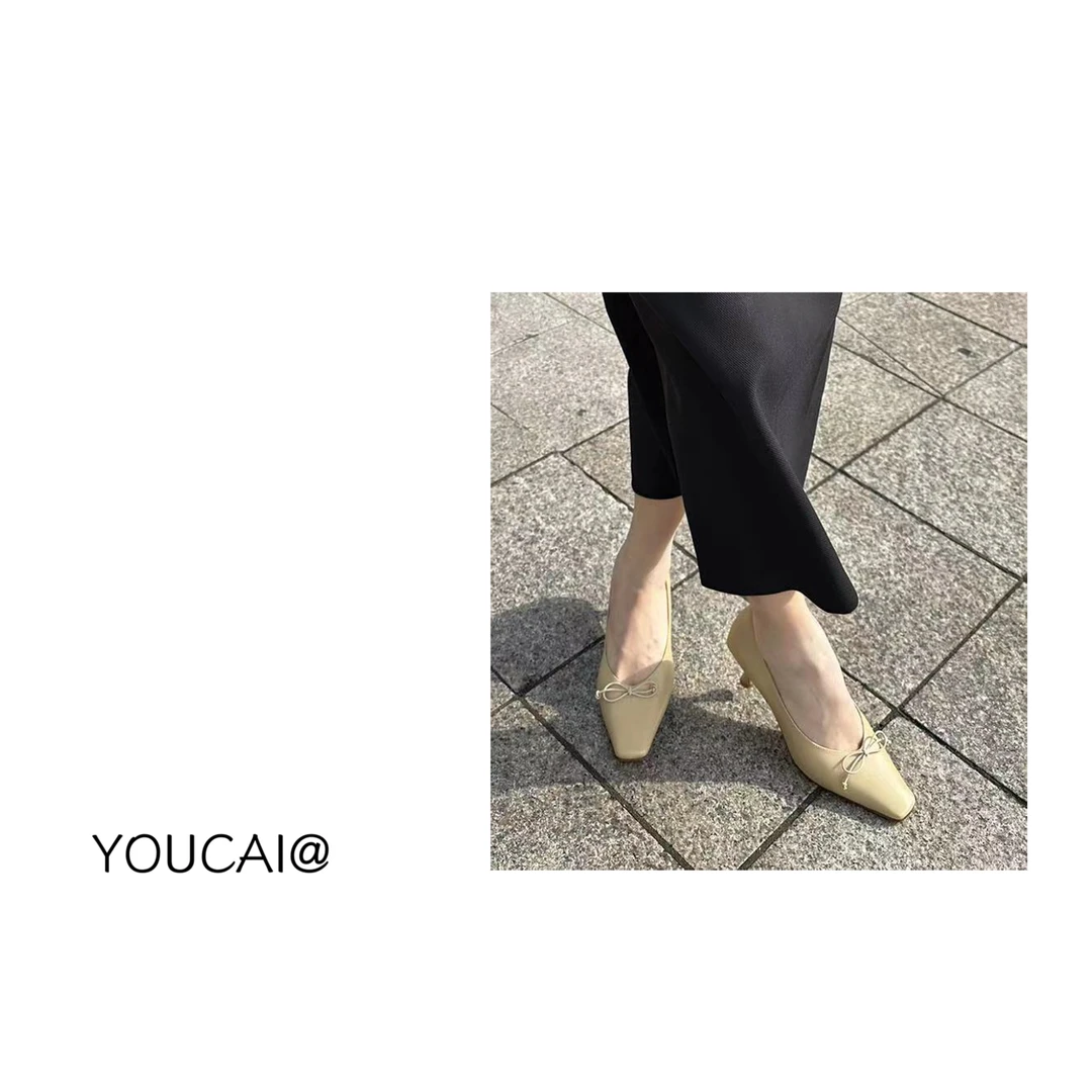 YOUCAI24‘春夏淡黄色高跟鞋