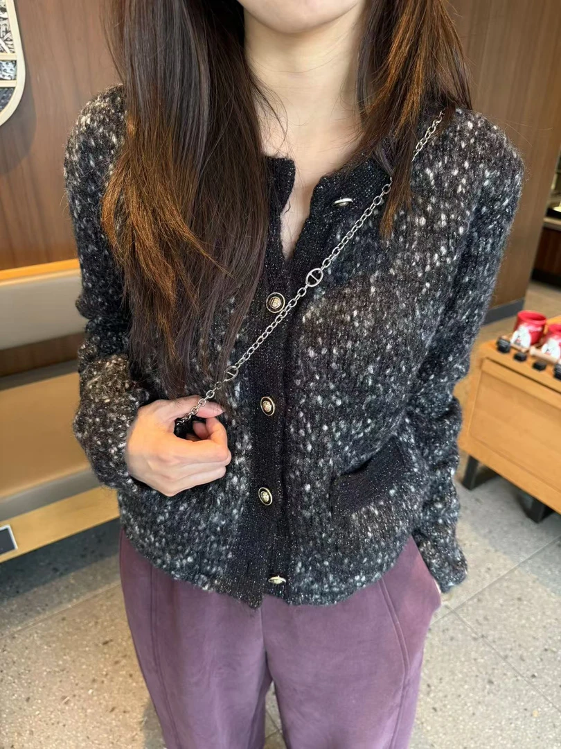 YOUCAI24冬季｜灰色香风毛衣开衫