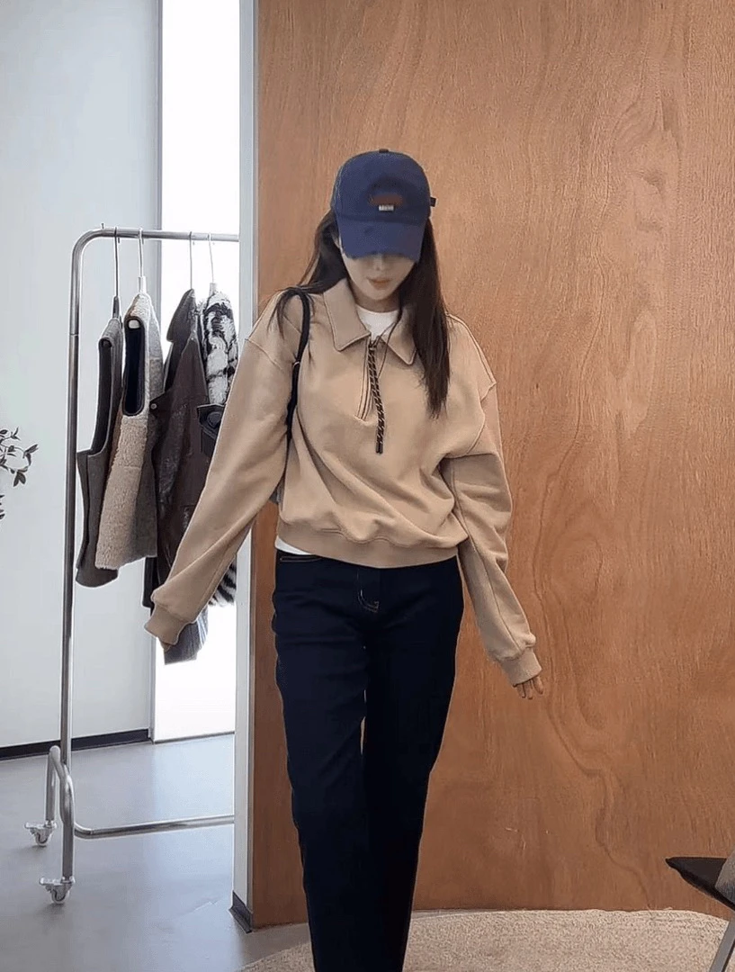 NO退！小众卡色翻领卫衣