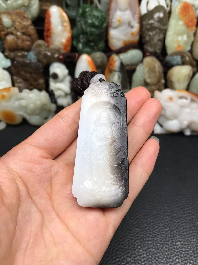 观音牌子,黑皮观音牌双面雕刻