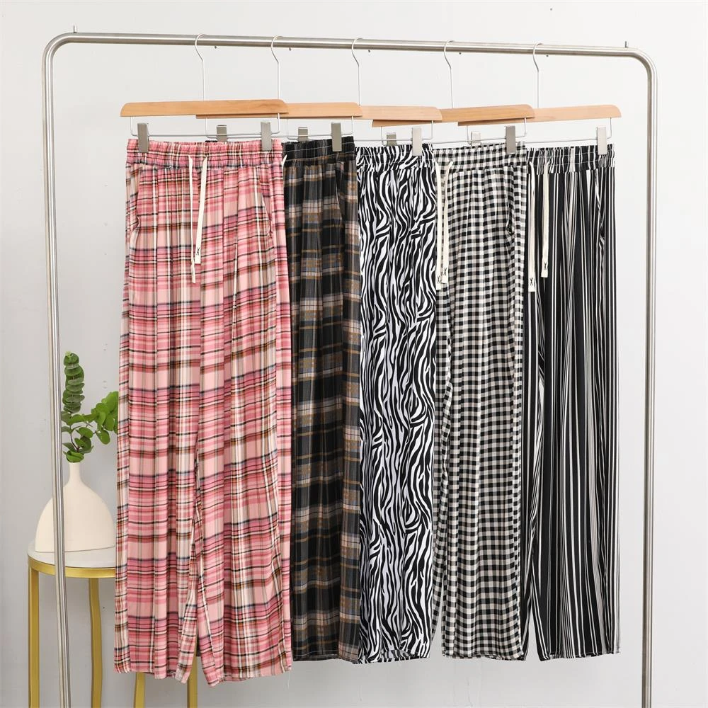 人造棉凉凉裤宽松抖抖裤2024夏季新款遮肉显瘦薄款透气绵绸空调裤