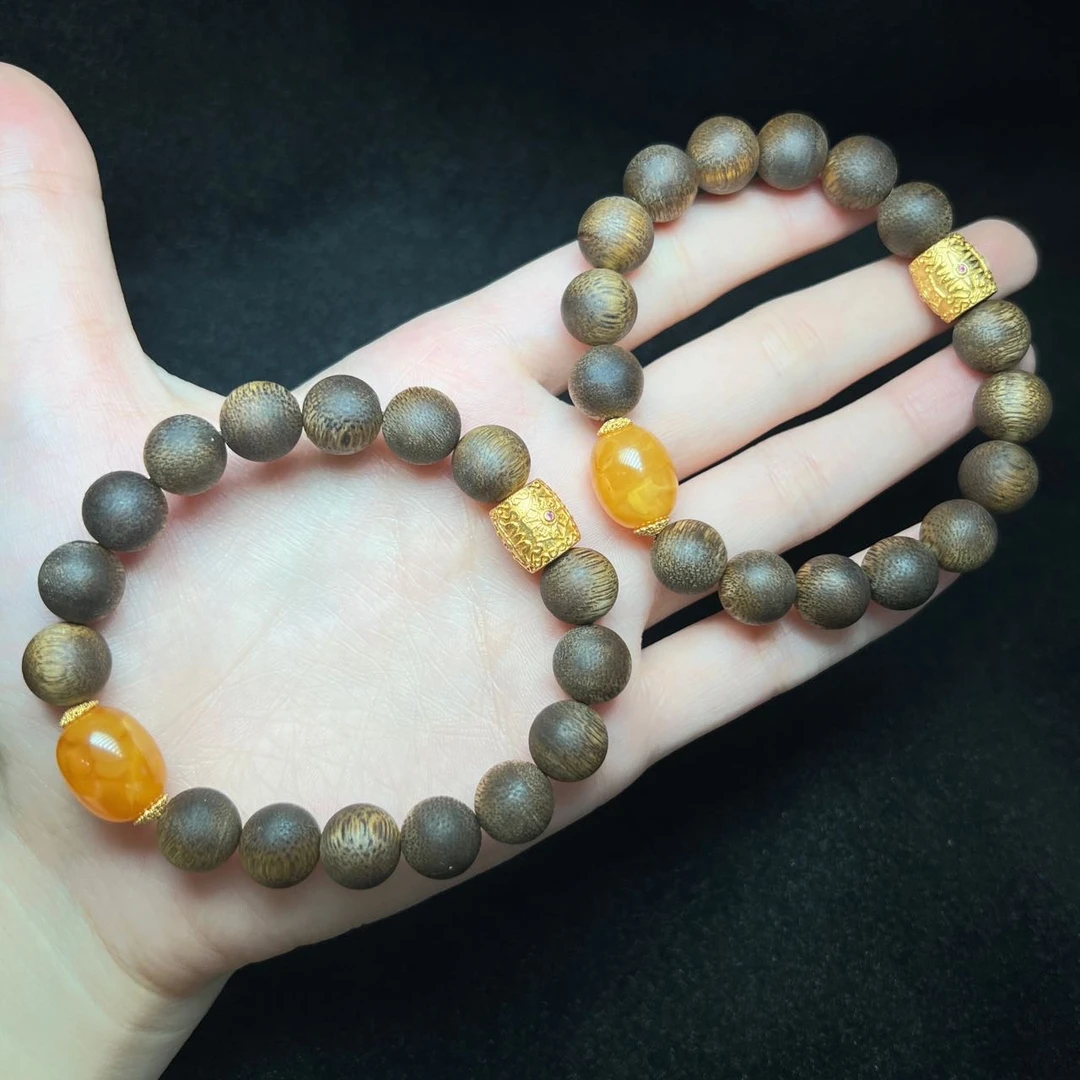 【小宝珠宝】18 T2926-沉香DIY单圈手串多样性发一件-14.5x10mm