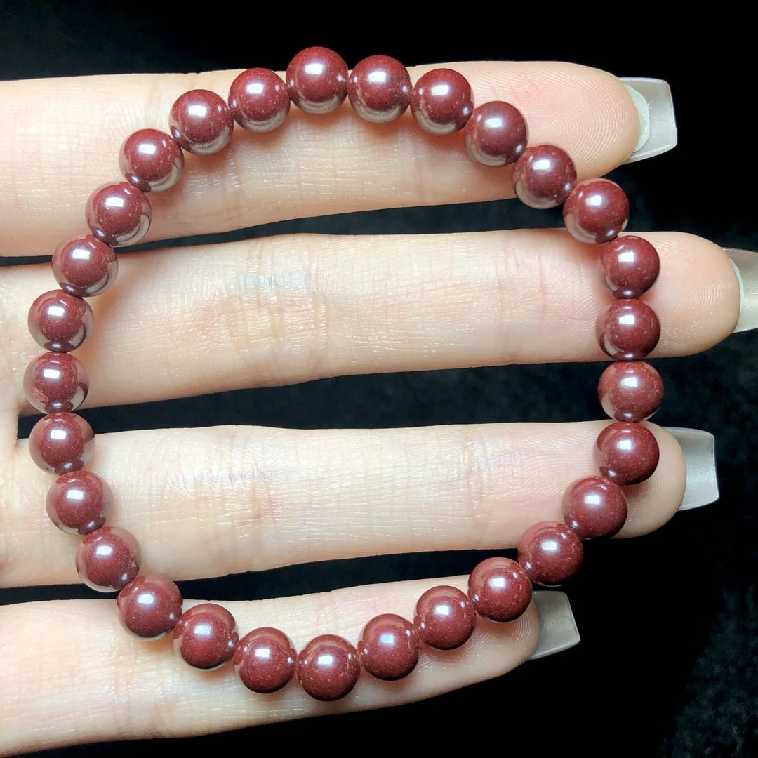 含辰砂工艺品【云上叙】7 A8559-朱砂单圈手串6mm(东哥)