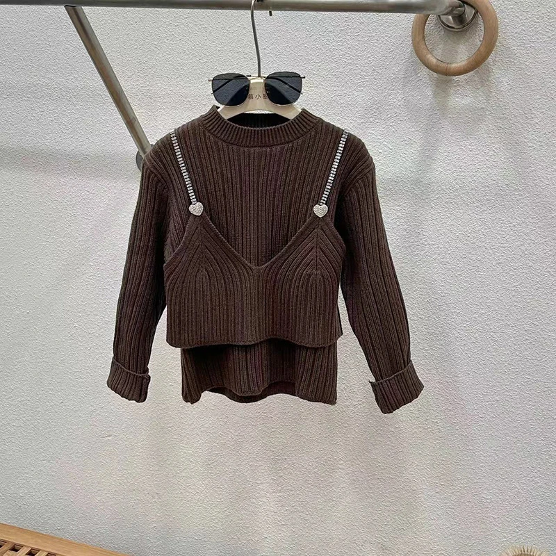 女童上衣秋冬款2025新款洋气中大童时髦冬装儿童针织衫春季毛衣潮