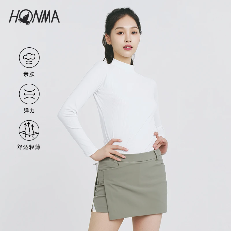 【专业高尔夫】HONMA高尔夫休闲服饰女修身打底衫弹力运动上衣百搭