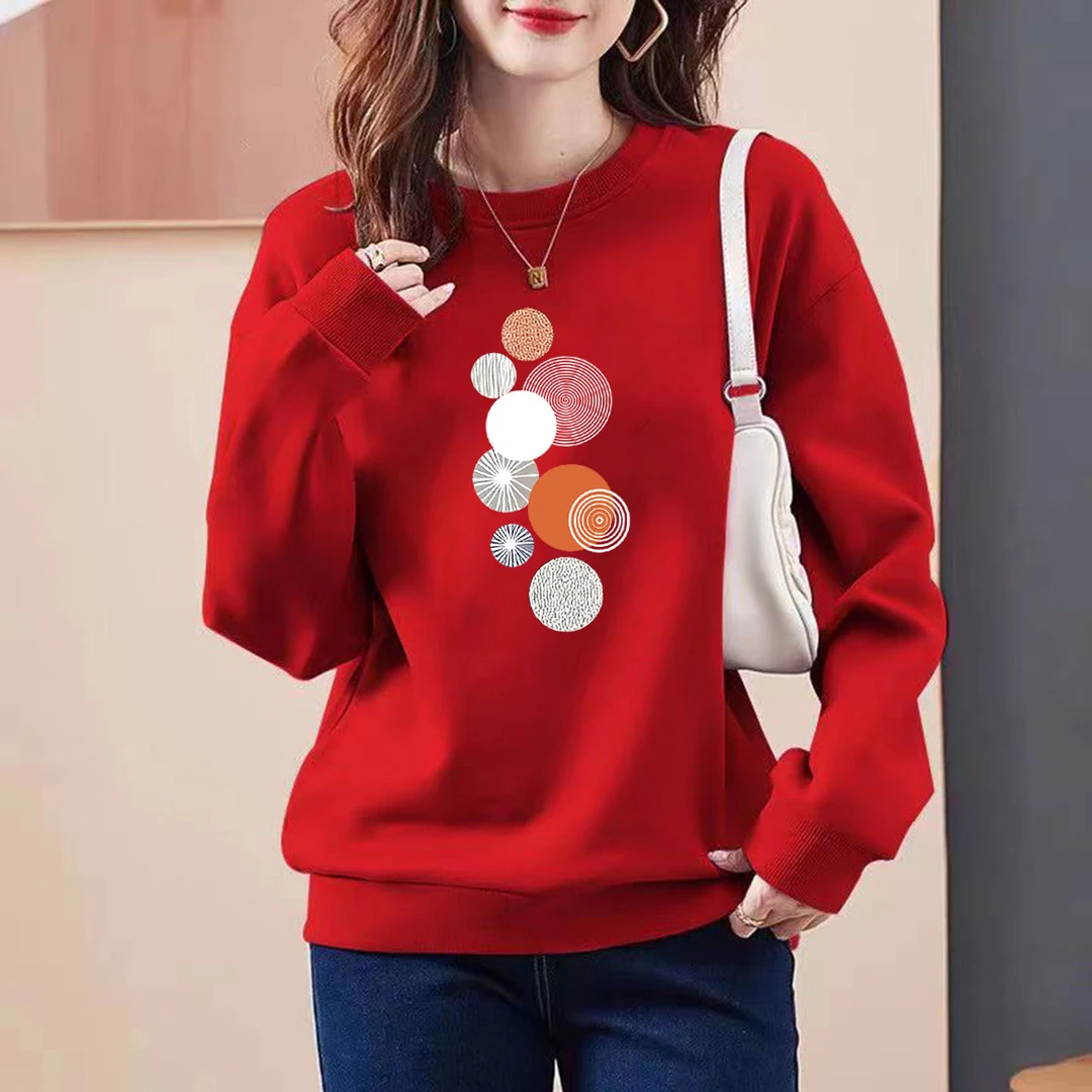 薄款/加绒卫衣女印花春秋爆款新款宽松时尚百搭长袖圆领上衣潮ins