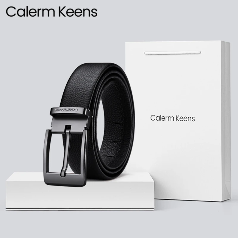 Calermkeens【官方正品】男士皮带头层牛皮商务百搭牛皮皮带
