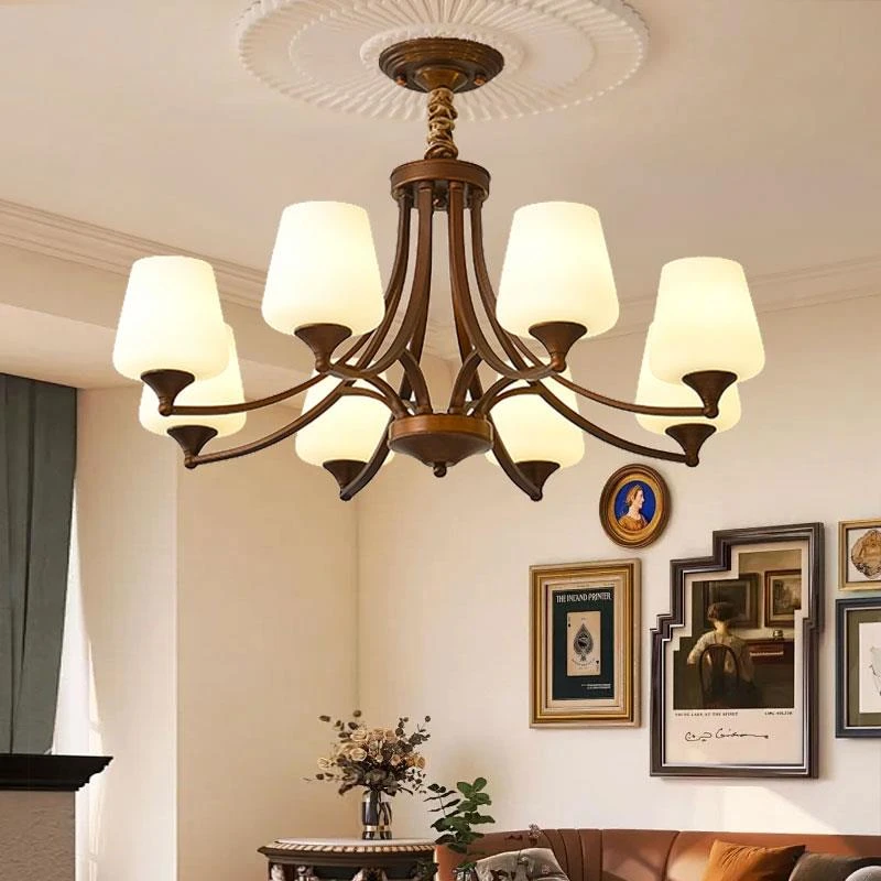 中古吊灯客厅灯美式复古护眼灯具创意餐厅卧室灯法式南洋大气吊灯