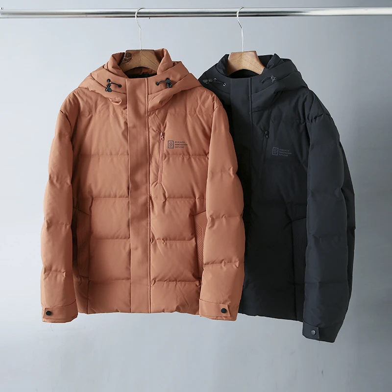 H3092剪标冬季连帽90白鸭绒加厚保暖羽绒服