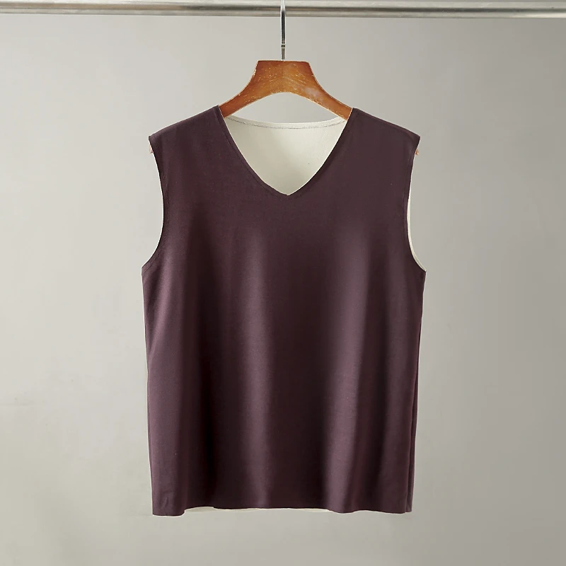 Y749剪标秋冬季磨毛无袖舒适休闲男士打底背心