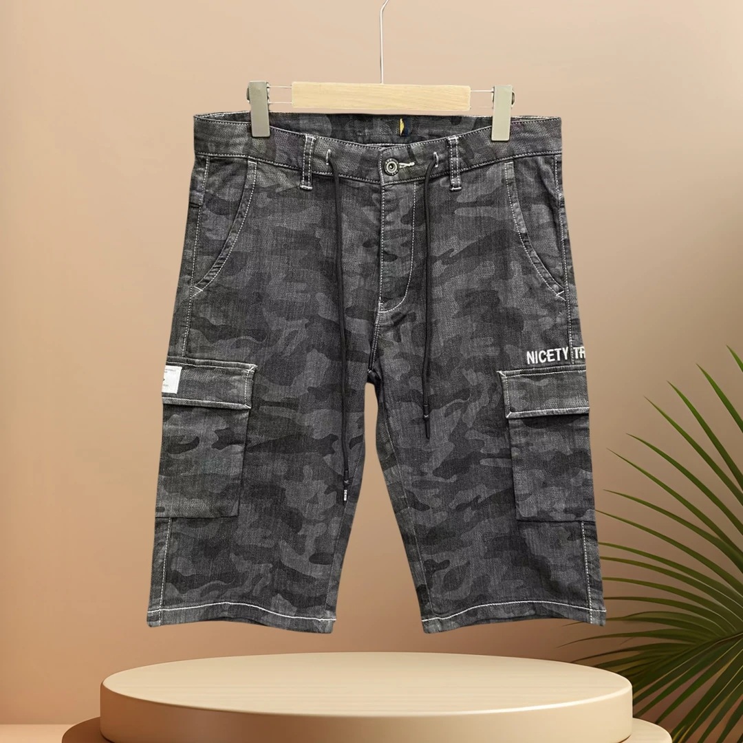 H820夏季剪标舒适百搭休闲工装迷彩五分短裤