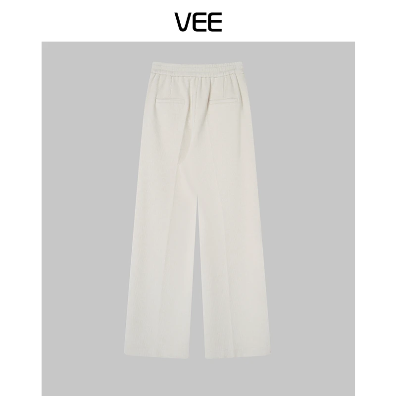 【短视频】VEE【云柔裤】都市感休闲亲肤竖坑条后松紧腰加厚阔腿裤