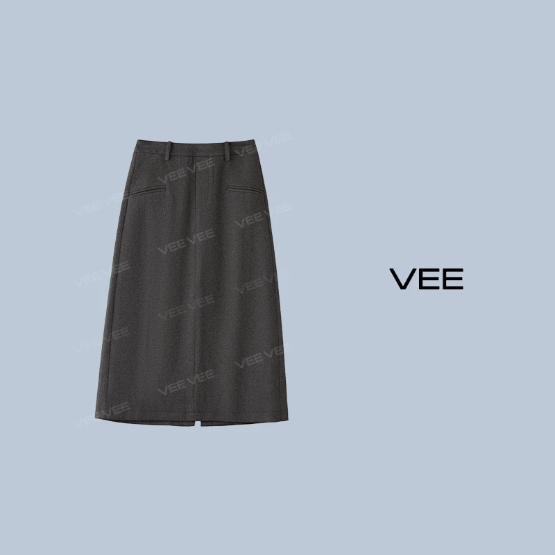 【短视频】VEE【华弦】新款气质时尚休闲秋冬百搭直筒长半裙