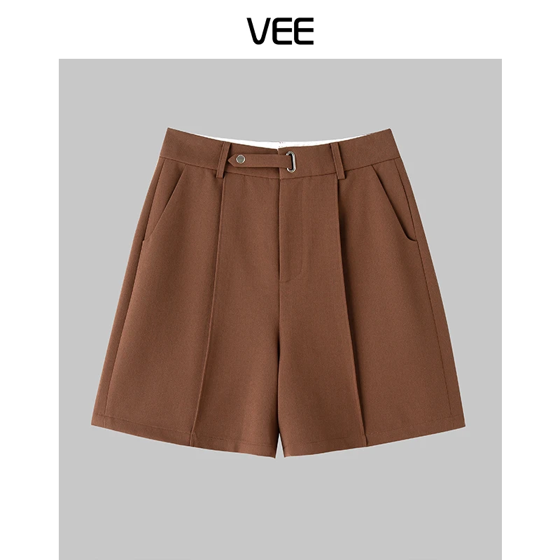 VEE【盛夏奇遇】简约通勤中裤西装显瘦直筒阔腿百搭宽松高腰薄款