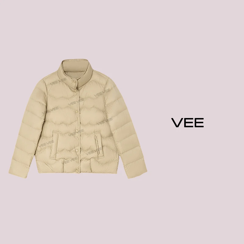 【短视频】VEE【云未央】百搭休闲薄款保暖90白鸭绒轻薄短款羽绒服