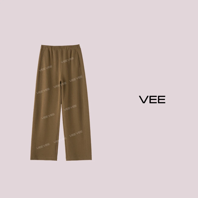 【短视频】VEE【新雅痞】垂感显瘦百搭纯色简约松紧腰休闲镰刀裤女