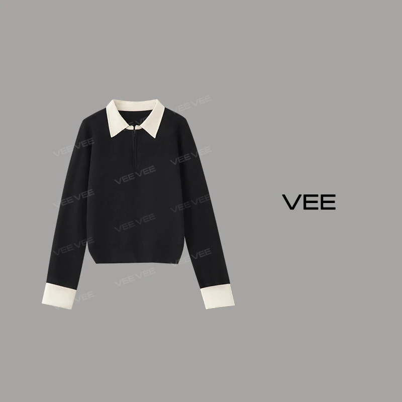 【短视频】VEE【知识青年】新品时尚百搭衬衫领毛衣套头针织衫