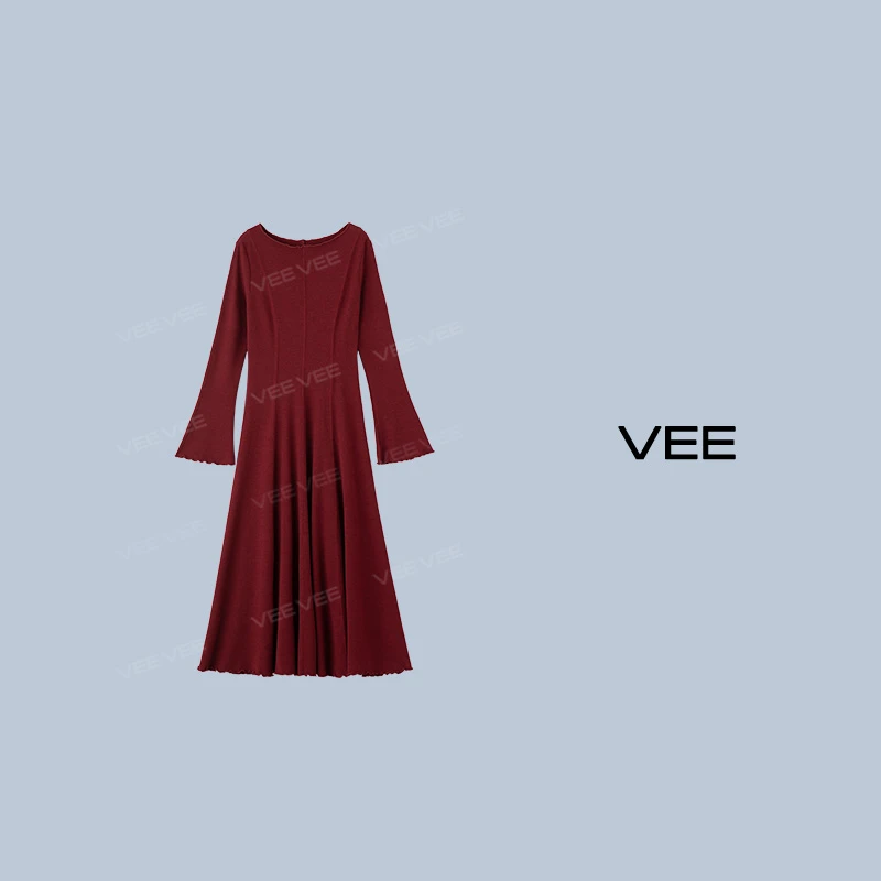 VEE【曼妙裙】新秋冬优雅气质显瘦修身针织收腰连衣裙