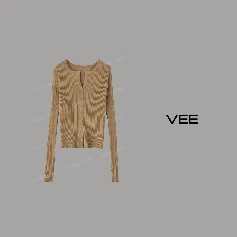 【孙孙专属】VEE【温柔眷恋】新款单排扣内搭开衫纯色百搭短针织衫