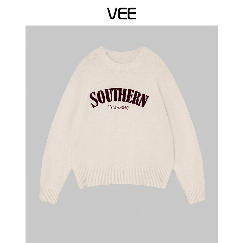 【双十二服饰节】VEE【生命之章】【专属】新款圆领毛巾绣加厚套头毛衣