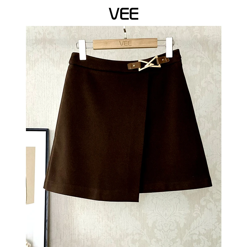 穿搭号VEE【少女密码】秋冬气质显瘦半身裙毛呢A字版纯色短半裙裙裤