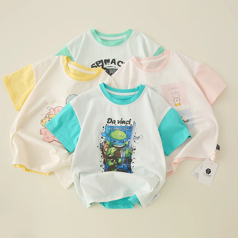 【动漫集】儿童夏季A类插件袖卡通印花短袖T恤    2858