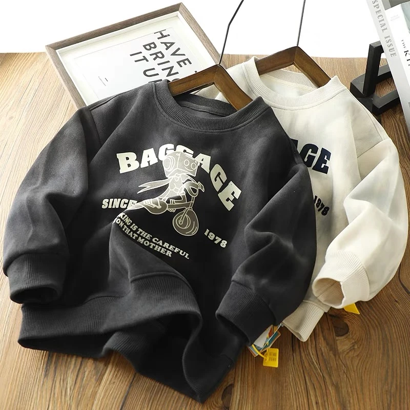 春秋季儿童印花卡通中大童圆领休闲卫衣   24331