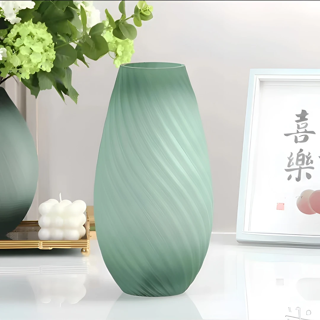 花瓶插花餐桌花瓶磨砂时尚玻璃花瓶高档花瓶简约精致设计经典设计