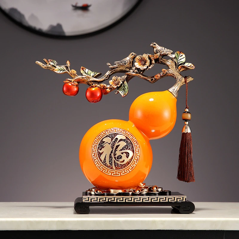 新中式纯手工大号葫芦摆件客厅玄关电视柜室内饰品乔迁送礼工艺品