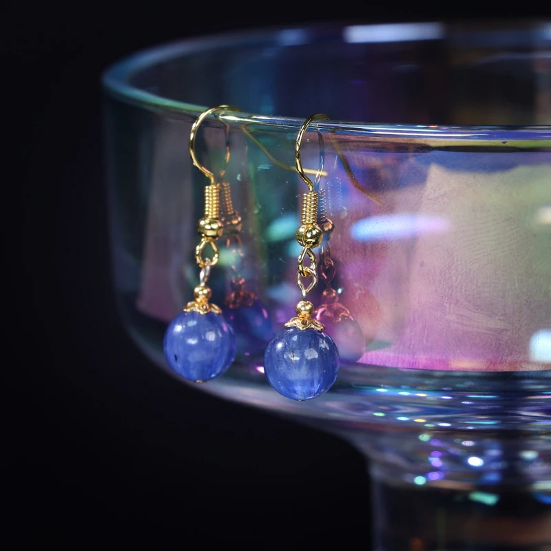 【晶锐珠宝推荐】蓝晶耳钩/对（多样性发其一）