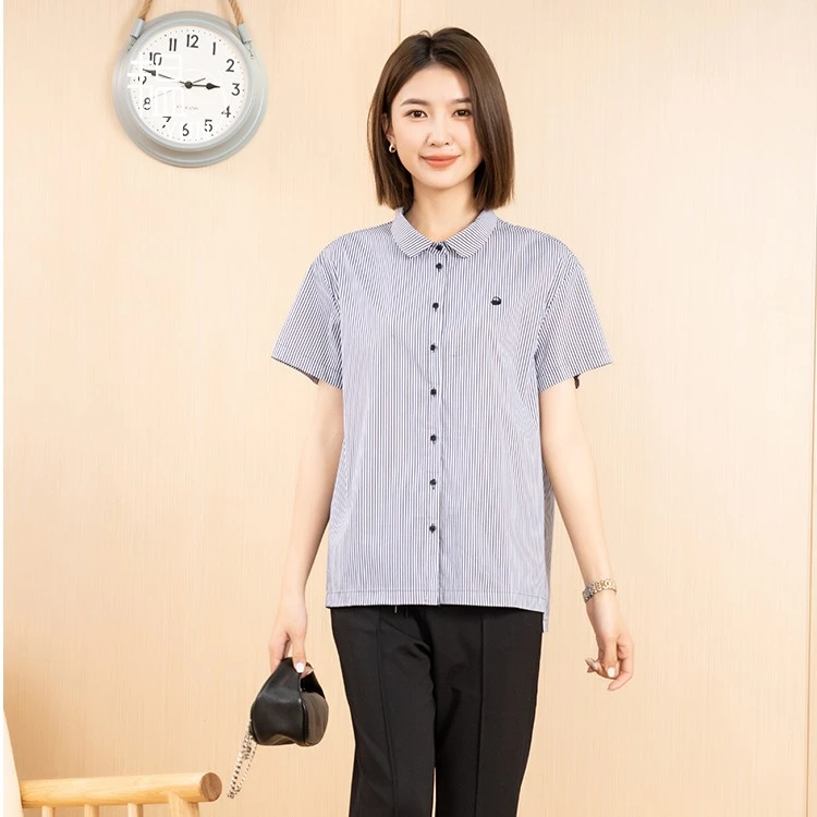 Yun/韫夏季时尚宽松条纹短袖B23512582