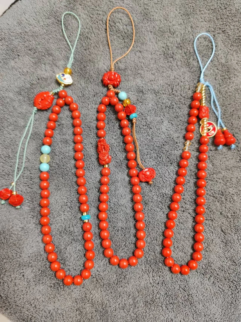 含辰砂工艺品红丹朱砂  含辰砂工艺品保真红砂手机挂链