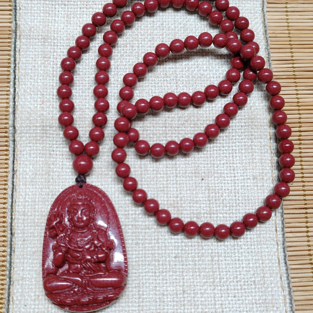 含辰砂工艺品商含量紫晶砂108颗生肖守护吊坠男女通款