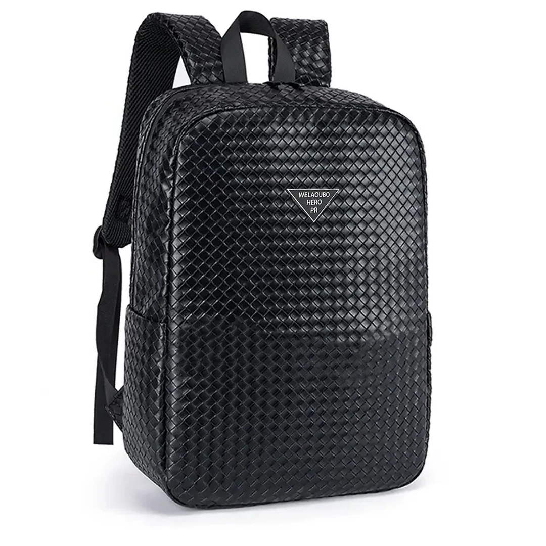 802新款编织双肩背包2024大容量电脑男女通勤学生时尚百搭旅行