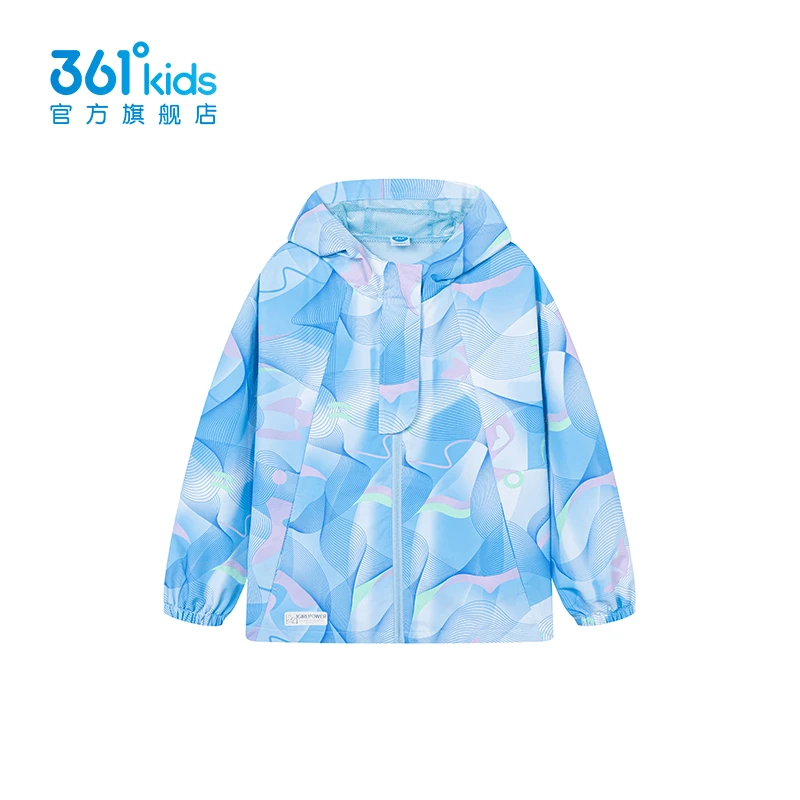 361°kids女童冬季新款梭织薄外套中大童满印防风外套K62411602
