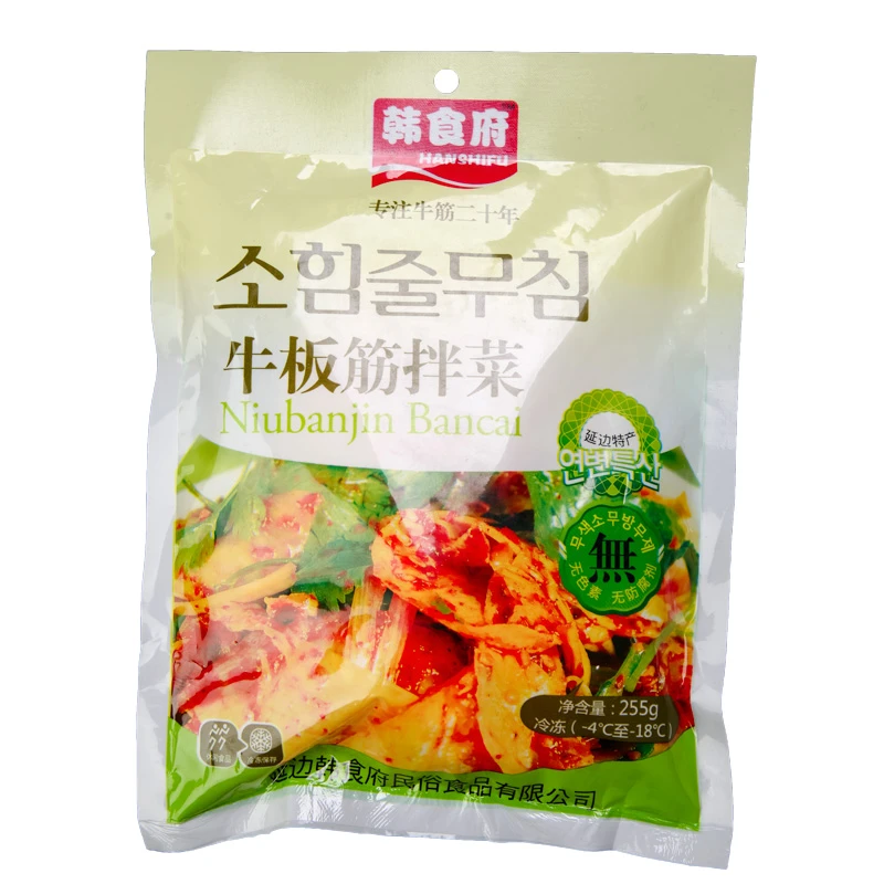 延边朝鲜族美食特产韩食府牛板筋自拌现拌牛筋片香辣下饭0g笋