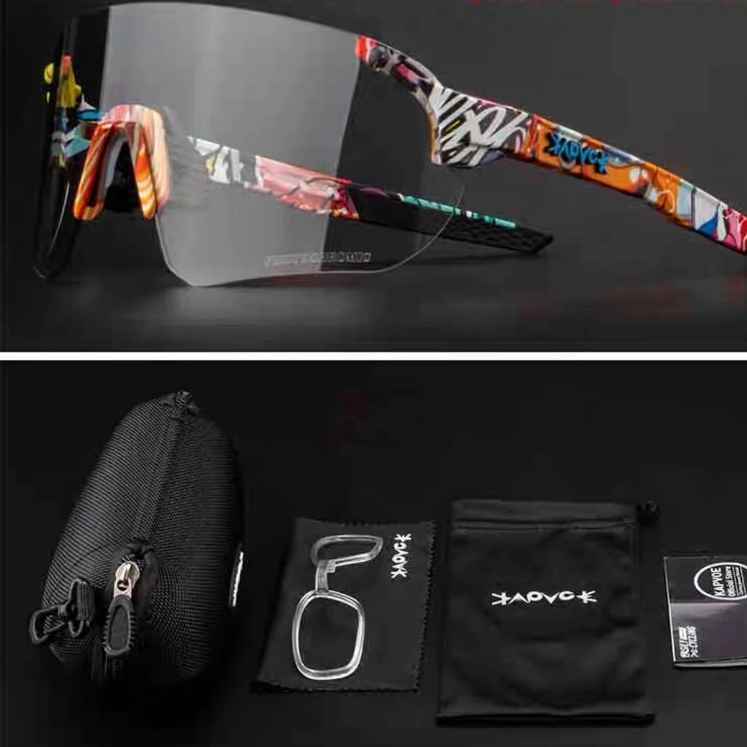 卡普沃跑步骑行无框全天候变色眼镜