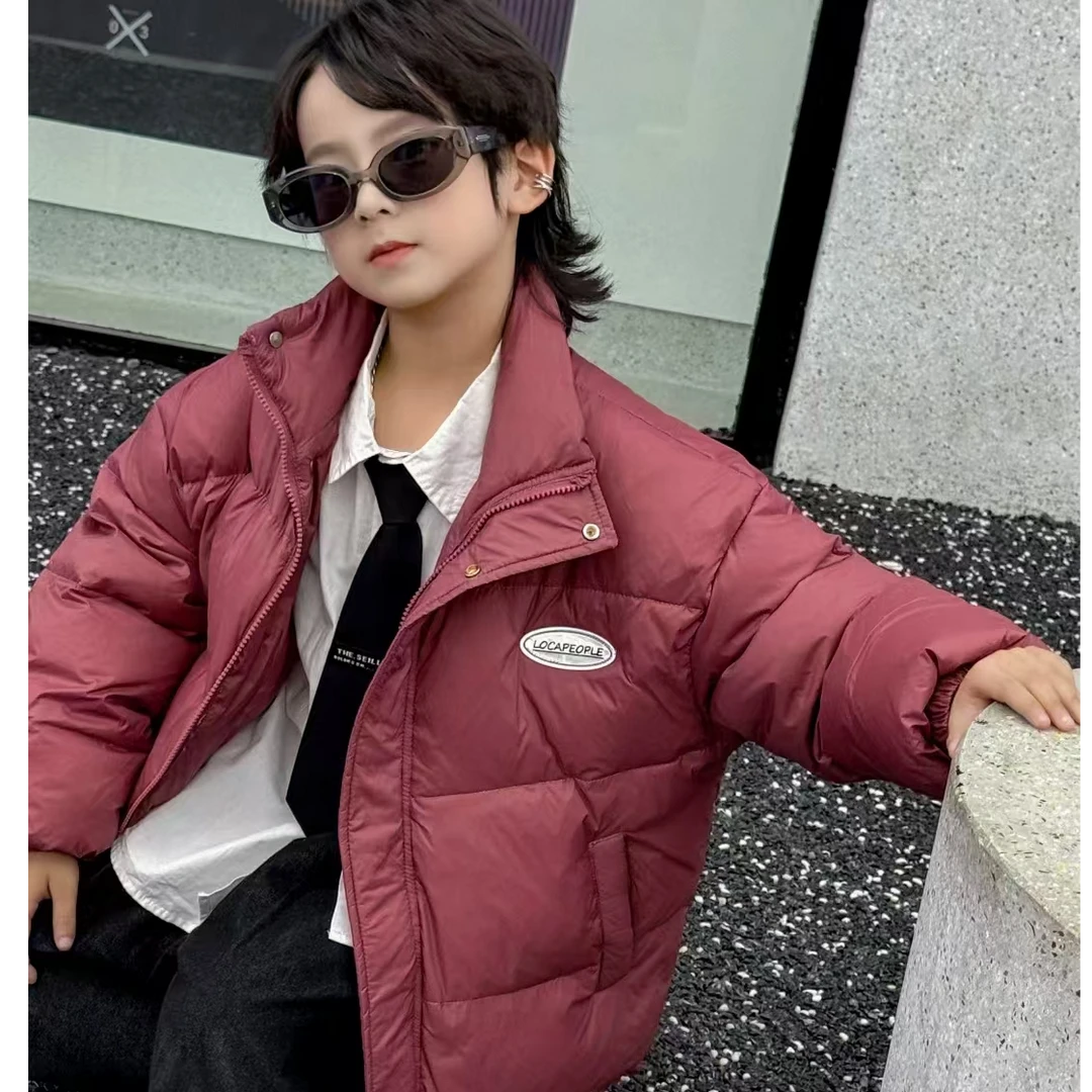 中大童立领休闲时尚百搭短款加厚保暖秋冬羽绒服